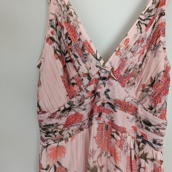 Hemant & Nandita Tiered Ruffle Floral Midi Dress - Peach Floral - Picture 2 of 11